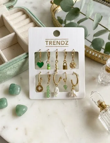 Set Cercei 10 bucati Trendz, auriu