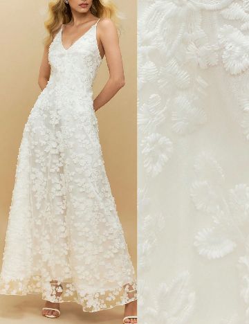 Rochie lunga Poeselle, alb