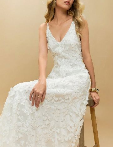 Rochie lunga Poeselle, alb