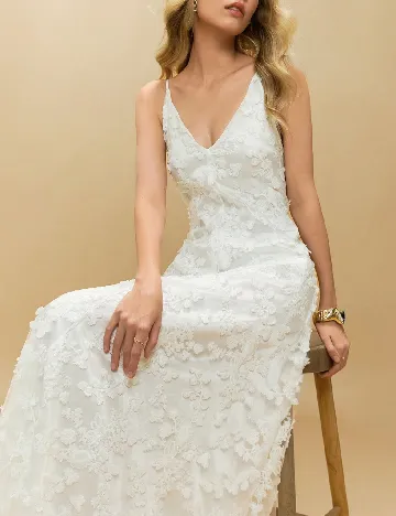 Rochie lunga Poeselle, alb