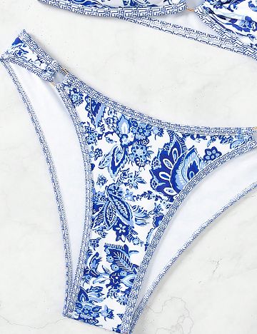 Costum de baie SHEIN, albastru/alb