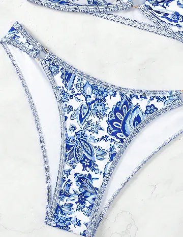 Costum de baie SHEIN, albastru/alb