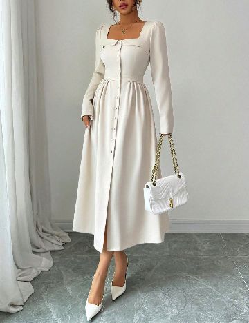 Rochie medie SHEIN, ecru