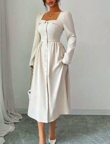 Rochie medie SHEIN, ecru