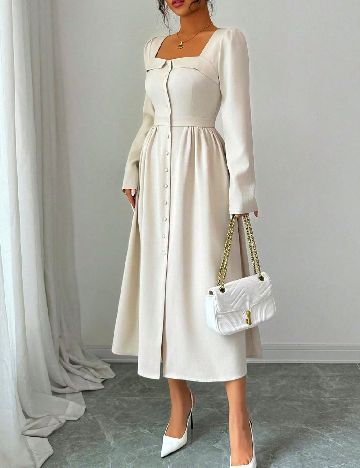 Rochie medie SHEIN, ecru