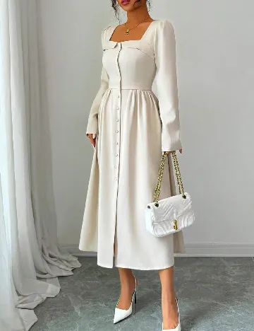 Rochie medie SHEIN, ecru