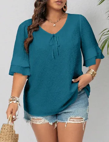 Bluza SHEIN CURVE, albastru