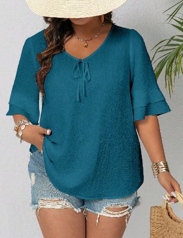 Bluza SHEIN CURVE, albastru