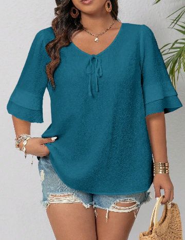 Bluza SHEIN CURVE, albastru