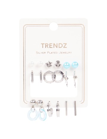 Set Cercei 9 perechi Trendz, argintiu