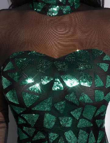 Rochie medie SHEIN, verde/negru