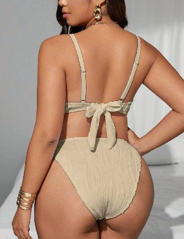 Costum de baie SHEIN CURVE, crem