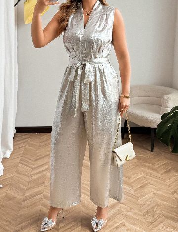 Salopeta SHEIN CURVE, argintiu