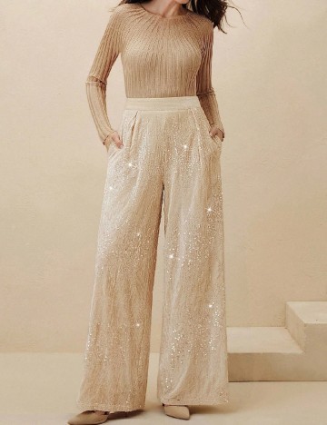 Pantaloni Anewsta, crem