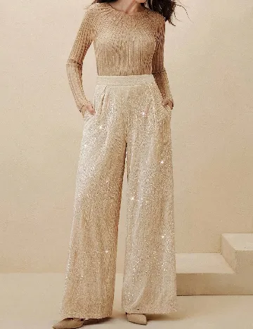 Pantaloni Anewsta, crem