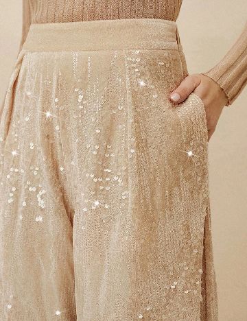 Pantaloni Anewsta, crem