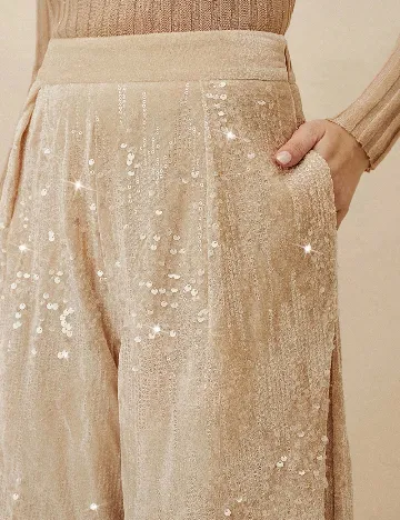 Pantaloni Anewsta, crem