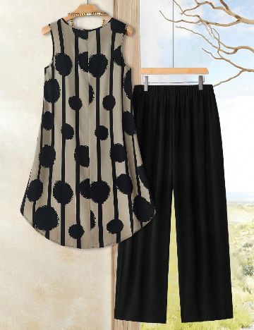 Compleu SHEIN CURVE, negru/crem