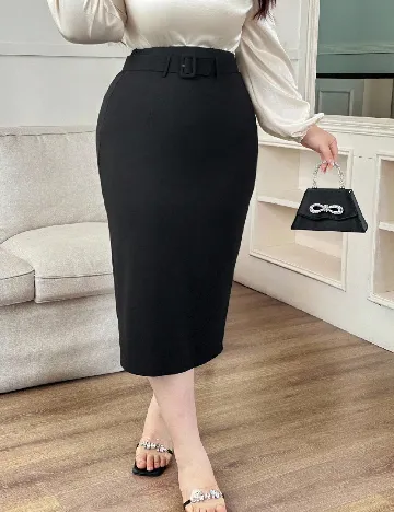 Fusta SHEIN CURVE, negru