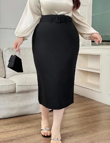 Fusta SHEIN CURVE, negru