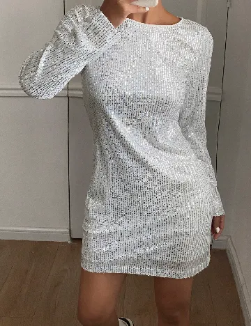 Rochie scurta Dazy, argintiu