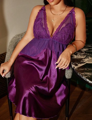 Rochie de noapte SHEIN CURVE, mov