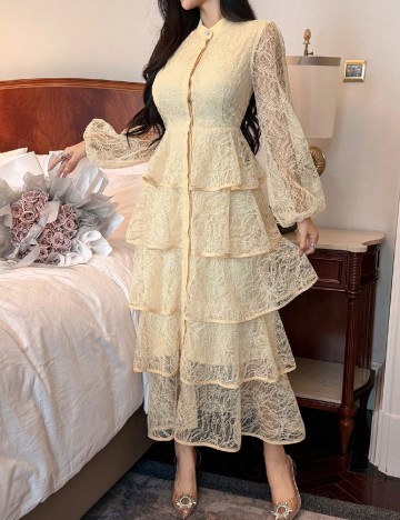 Rochie medie Dazy, galben