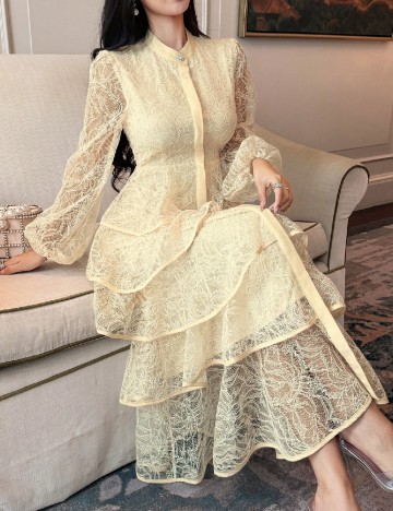 Rochie medie Dazy, galben