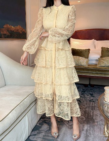 Rochie medie Dazy, galben