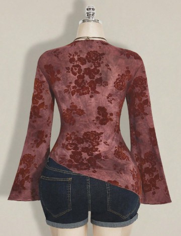 Bluza SHEIN CURVE, roz pudra inchis