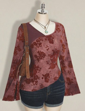 Bluza SHEIN CURVE, roz pudra inchis