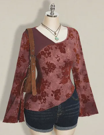 Bluza SHEIN CURVE, roz pudra inchis