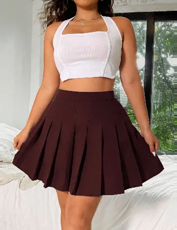 Fusta SHEIN CURVE, pruna