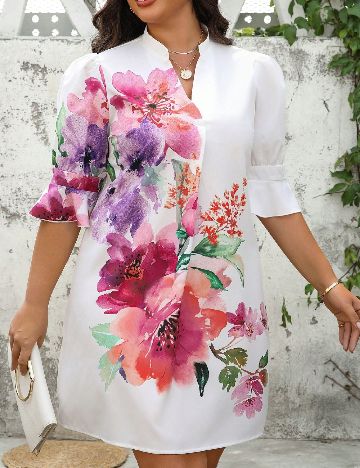 Rochie scurta SHEIN CURVE, alb