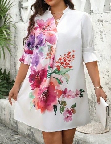 Rochie scurta SHEIN CURVE, alb