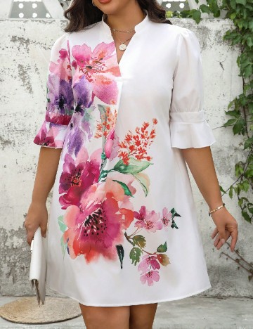 Rochie scurta SHEIN CURVE, alb