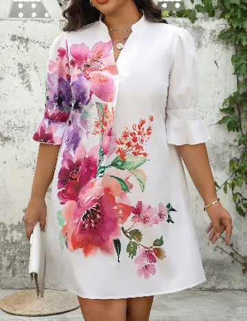 Rochie scurta SHEIN CURVE, alb