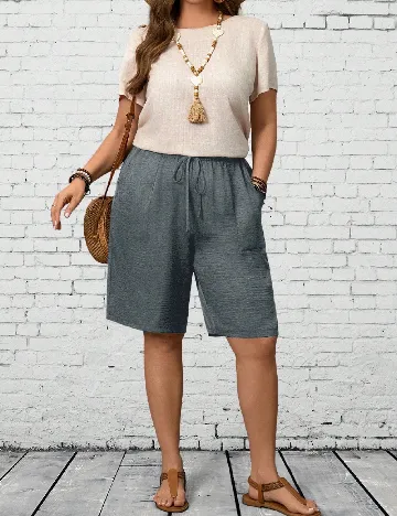 Pantaloni scurti SHEIN CURVE, gri