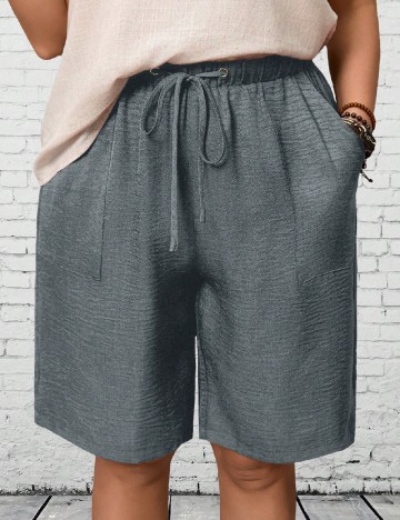 Pantaloni scurti SHEIN CURVE, gri