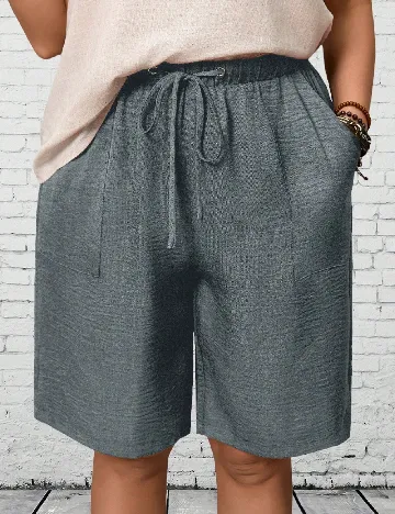 Pantaloni scurti SHEIN CURVE, gri