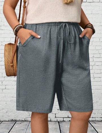 Pantaloni scurti SHEIN CURVE, gri