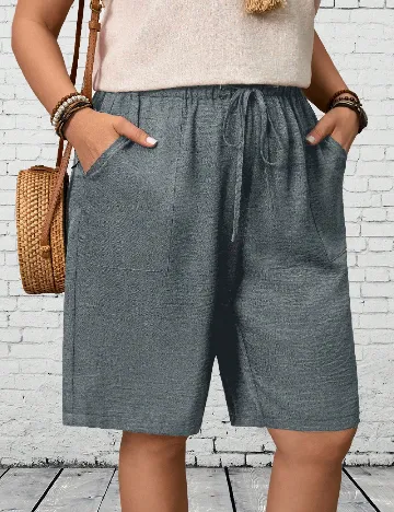 Pantaloni scurti SHEIN CURVE, gri