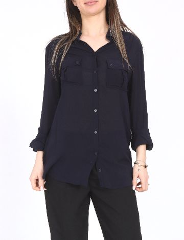 Camasa Bershka, bleumarin inchis