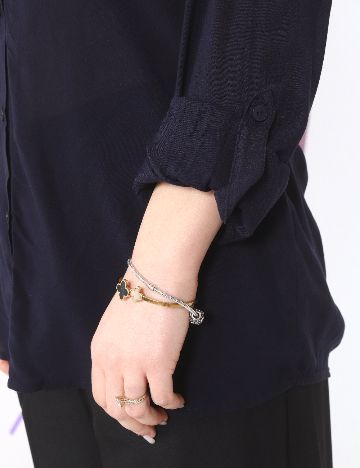 Camasa Bershka, bleumarin inchis