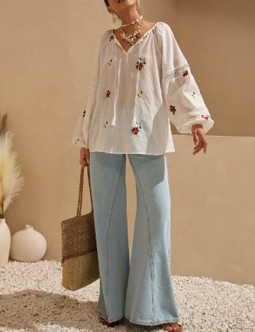 Bluza SHEIN CURVE, alb