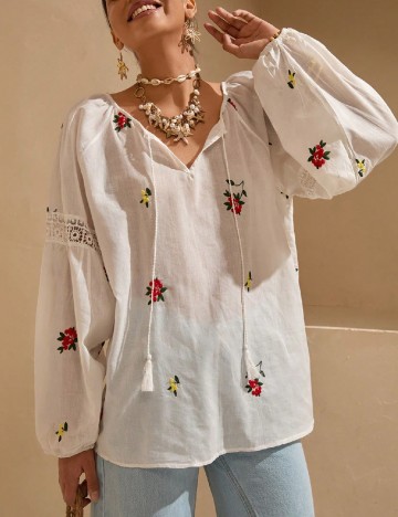 Bluza SHEIN CURVE, alb