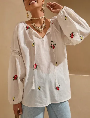 Bluza SHEIN CURVE, alb