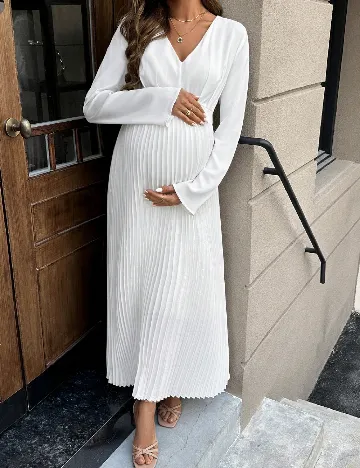 Rochie lunga SHEIN Maternity, alb