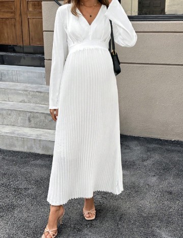 Rochie lunga SHEIN Maternity, alb