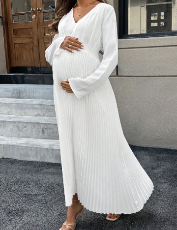 Rochie lunga SHEIN Maternity, alb